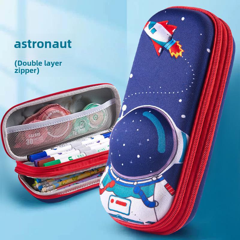 Estojo de Lápis de Camada Dupla 3D - Bolsa de Papelaria de Grande Capacidade para Alunos do Ensino Fundamental