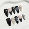 European & American High-End 3D Cat's Eye Almond Carving Press-On Nails, Pure Handmade Wearable Nail Art.