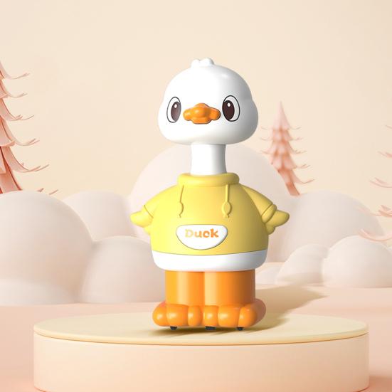 Kids Walking Duck Toy Press Go Inertial Drive Pull Back 360 Degrees Rotatable Head Duck