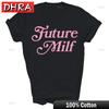Maglietta Unisex Divertente Future Milf Regalo in Morbido Cotone Grunge Estetica Vintage Minimalista Taglio Largo Street Fashion Trendy