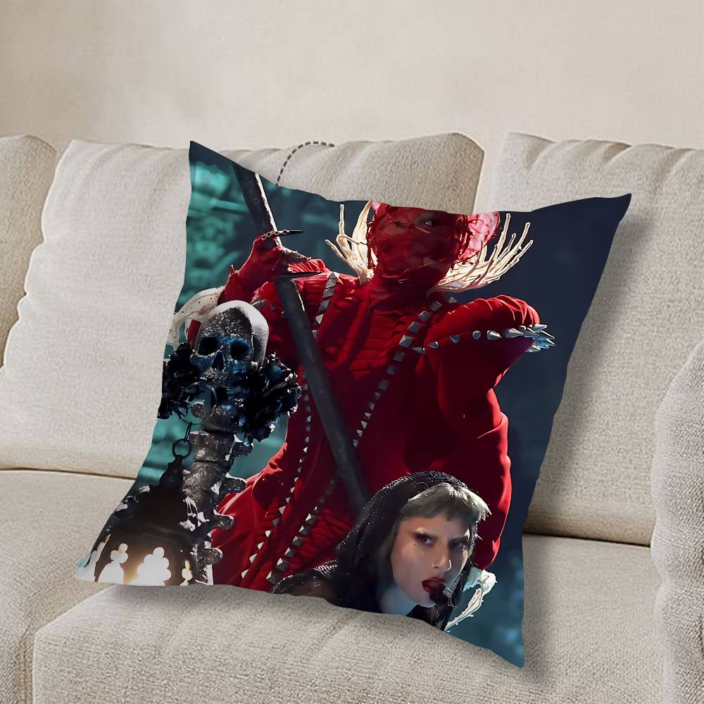 Mayhem L-Lady Gaga ART Pillow Case Square Double-Sided Printing Short Plush Sofa Cushion Cover Bedroom Bedside Pillow