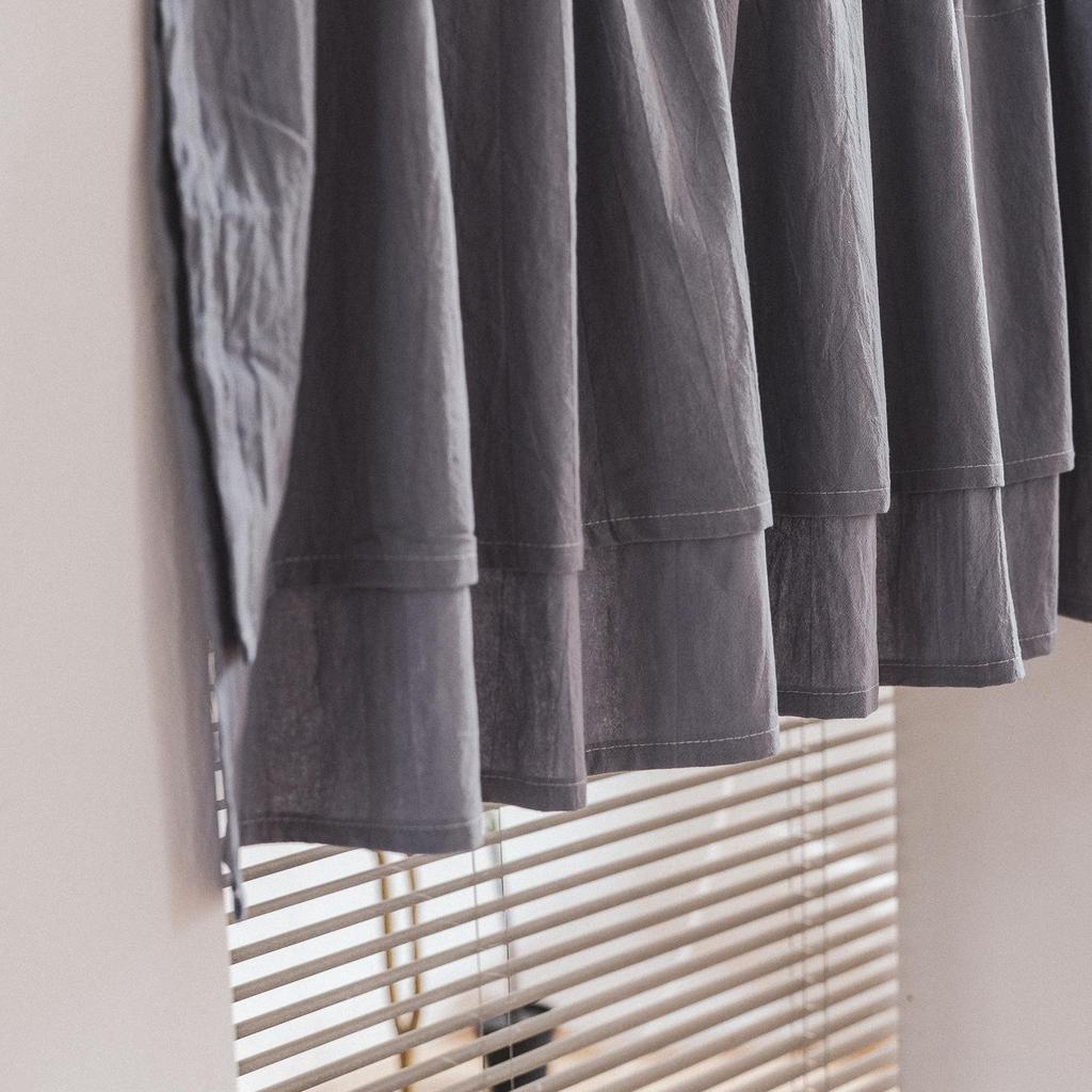 Farmhouse Short Curtain 100% Cotton Drapes for Bathroom Small Window Rod Pocket Tier Curtains Cafe Kitchen Closet Doorway Decor