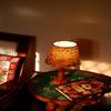 45 cm Table Lamp with Wooden Base, Floral Pattern Fabric Shade, Traditional Design Living Room, Home, Office, Decor
