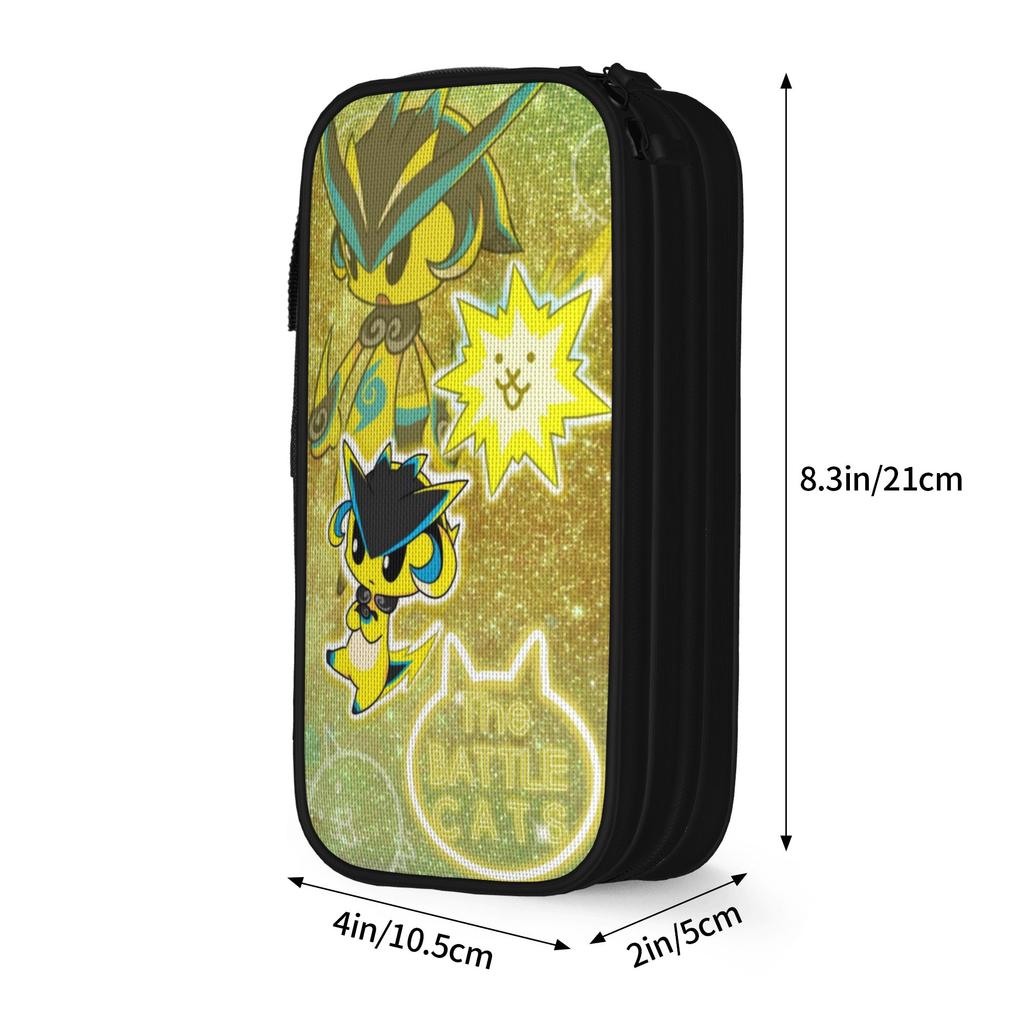 Large Capacity Pencil Pouch Battle Cats Rangers School Supplies  Double Layer Pencil Case Stationery Girl Makeup Bags