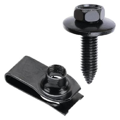 Perno Automotriz de 8 mm con Cabeza Hexagonal de 13 mm y Abrazadera de Tuerca Tipo U para Fijación de Panel de Carrocería Construcción Resistente a la Intemperie