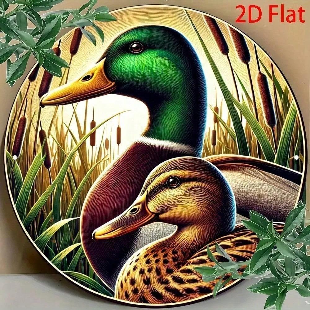 Vintage Duck Tin Sign Rustproof Metal Wall Art Indoor Outdoor Garden Decor