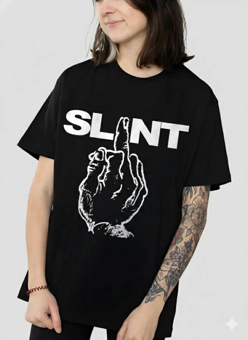Unisex Adult Casual Music SLINT Middle Finger Graphic T-Shirt Indie... S