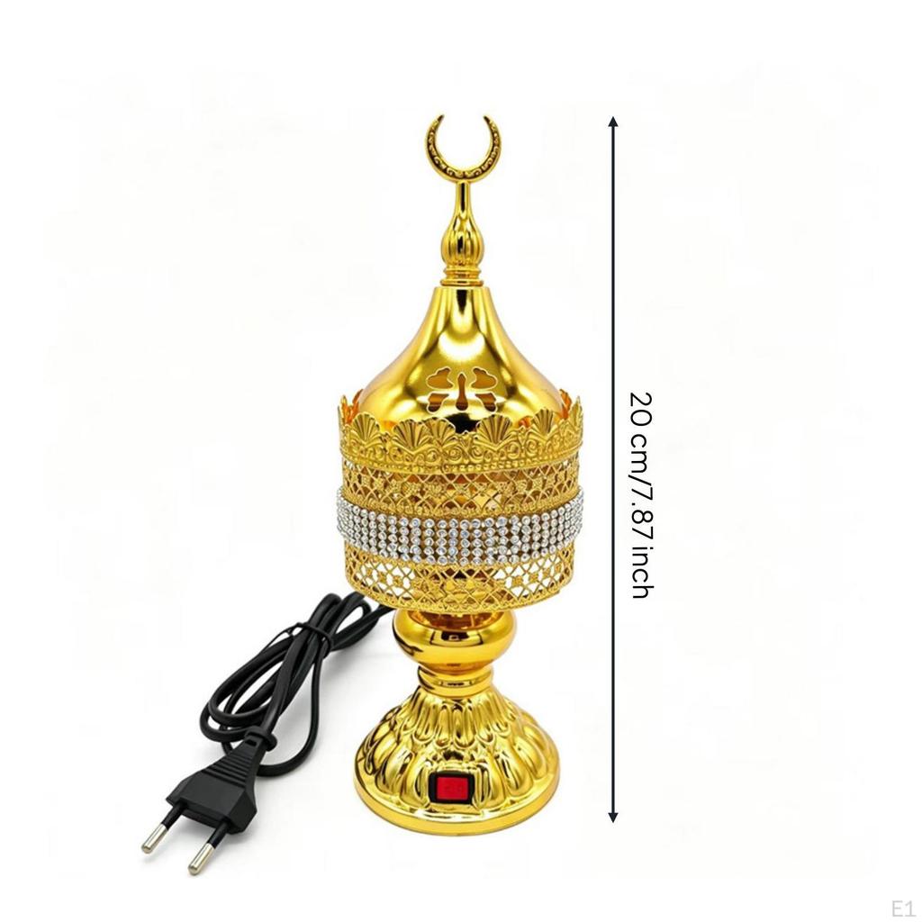 Plug In Scent Warmer Metal Electric Incense Burner Decorative Home Decor for Living Room