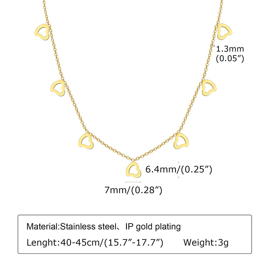 Fashion Geometric Butterfly Festival Heart Stainless Steel Gold Necklace Ladies, Accessories Nc-1198