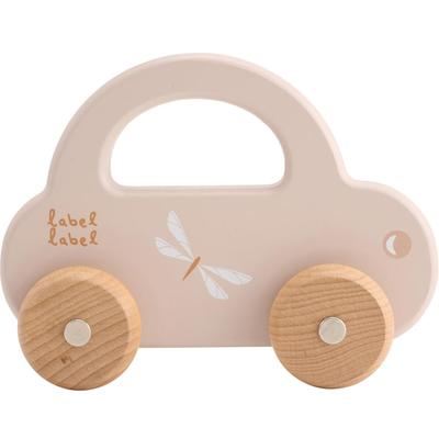 LabelLabel Little Car Wooden Toy Car with Rattle, Baby Gift for 1-Year-Old Babies, Boys and Girls, Wooden Toy (Latte), Christmas Gift