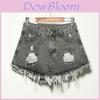 Street Style High Waist Jeansshorts Mit Used-Look Für Plus-Size-Damen