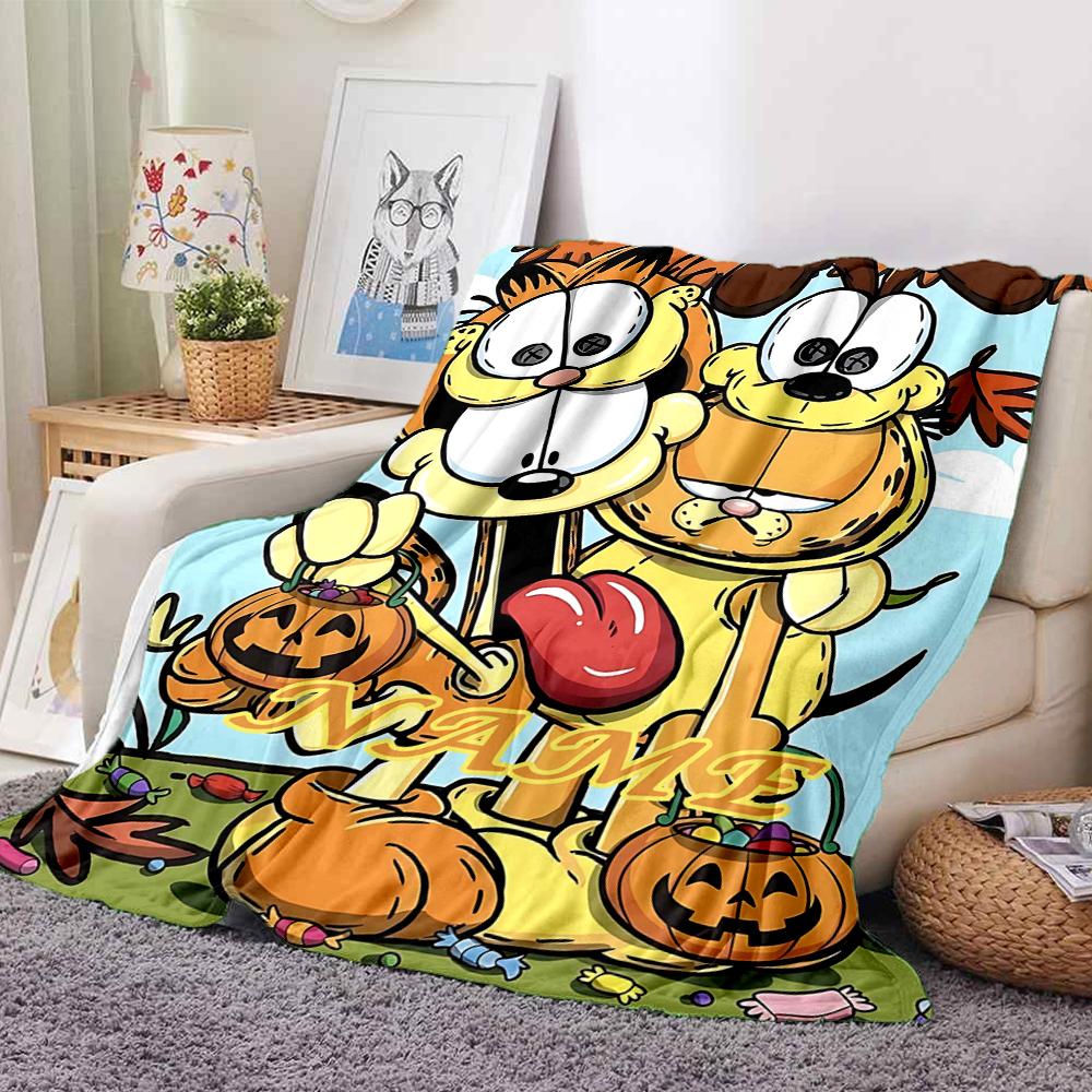 Custom 1pc Garfield Christmas Celebration Blanket, Soft And Comfortable Blanket, Casual Warm, Camping Travel Blanket, Birthday Gift Q91267