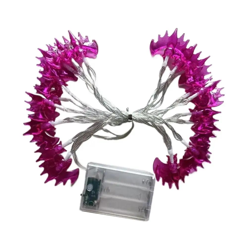 Purple Bat Halloween Decoration String Lights, Battery (No Powered Plug) D3L0