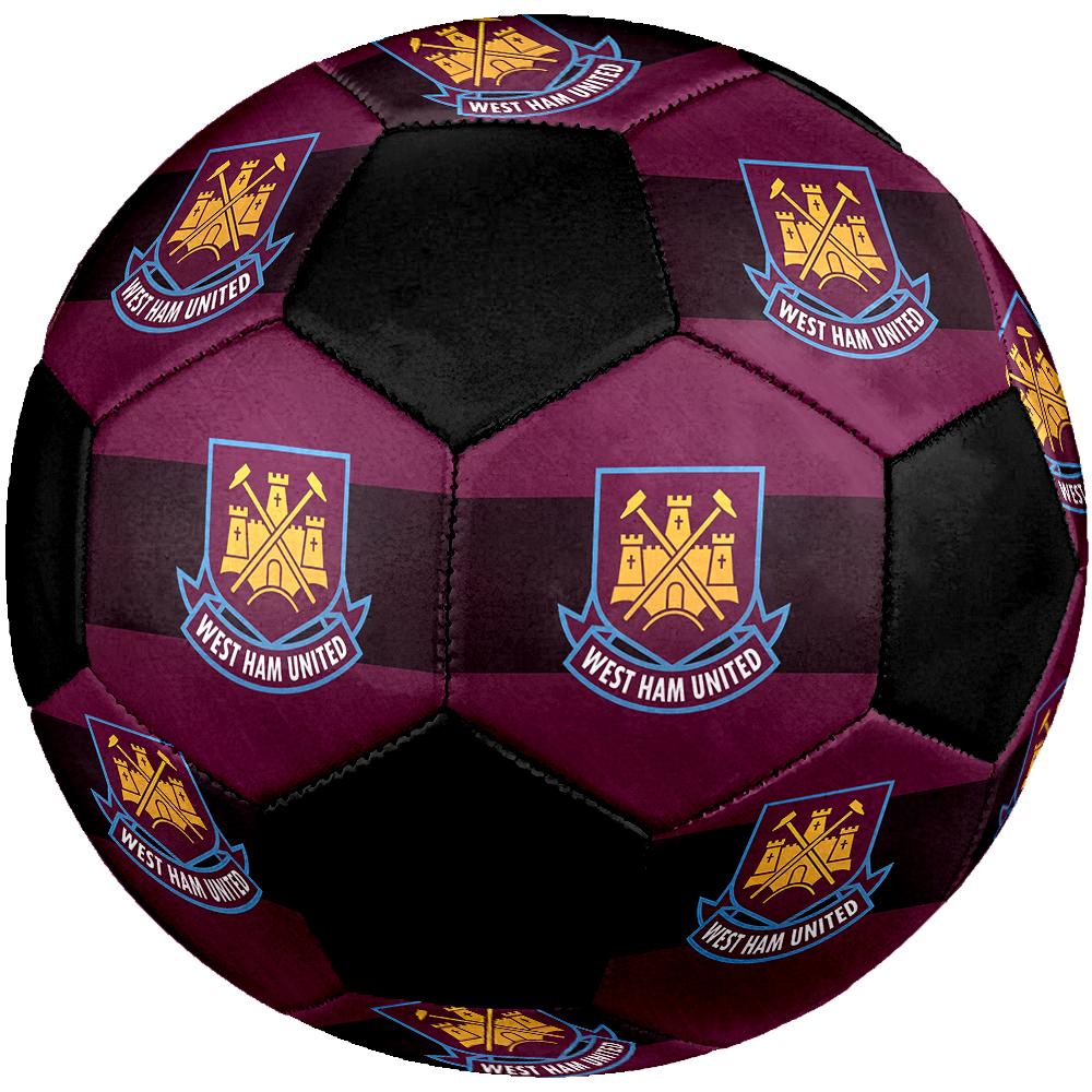 SIZE 5 West Ham United FC Soccer Ball Colorful All Ages Machine Stitched PVC Competition Ready Durable High-Bounce
