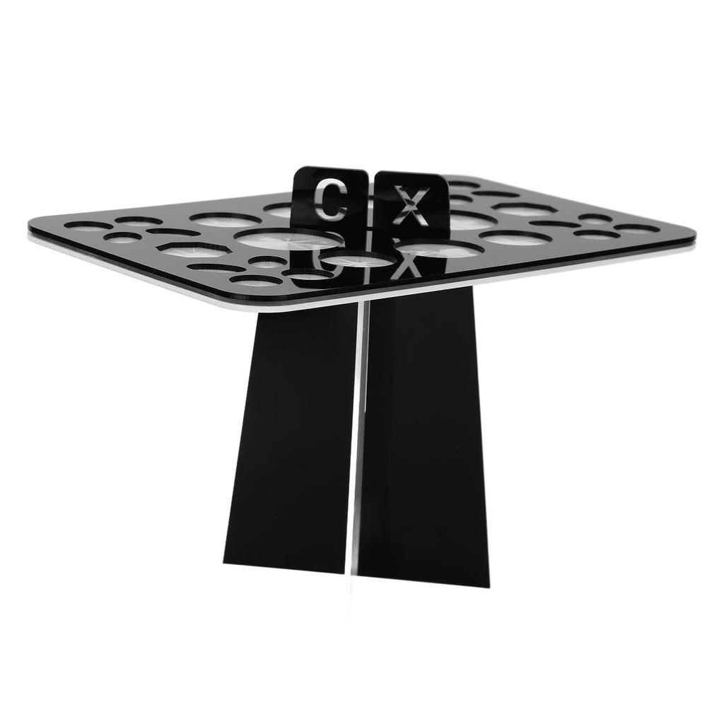 Nail Art Brush Holder Stand Acrylic 26 Holes Nail Art Brush Rack for School Office Home Store Black White