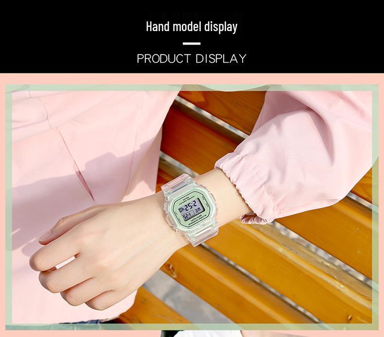 Sanda Transparent Strap Multifunctional Luminous Waterproof Sports Watch