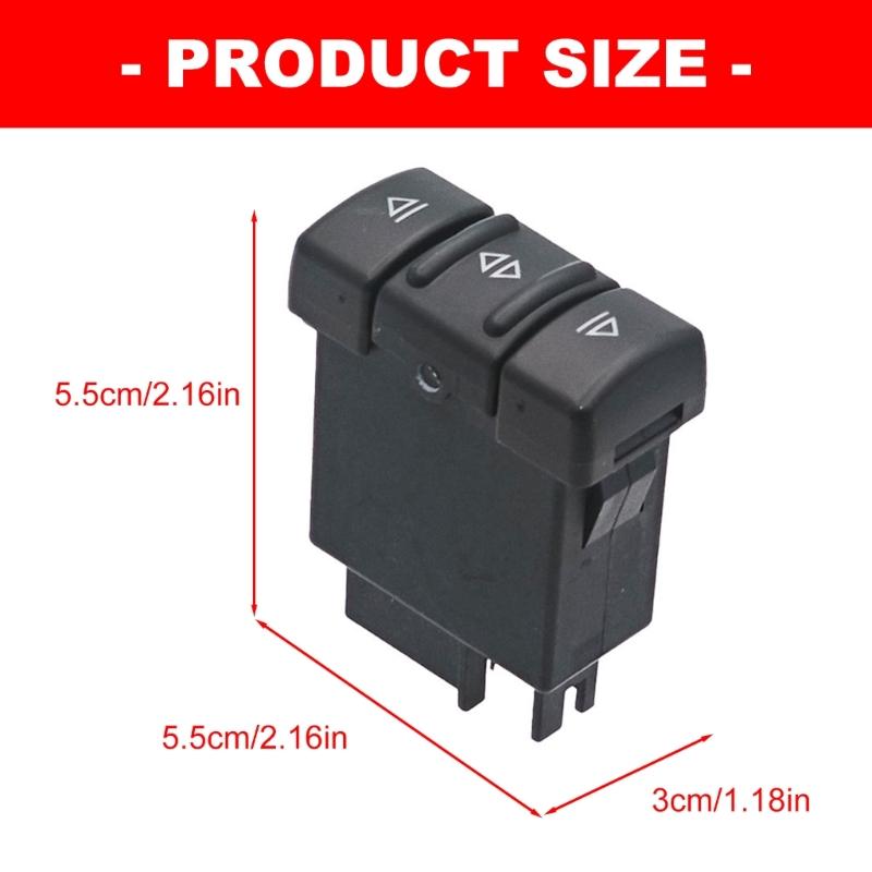 Car Window Control Switches Assembly for Vehicle 7700817339, Driver Side Black ABS Replacement for Worn Driver Door Window Button Repair in Daily