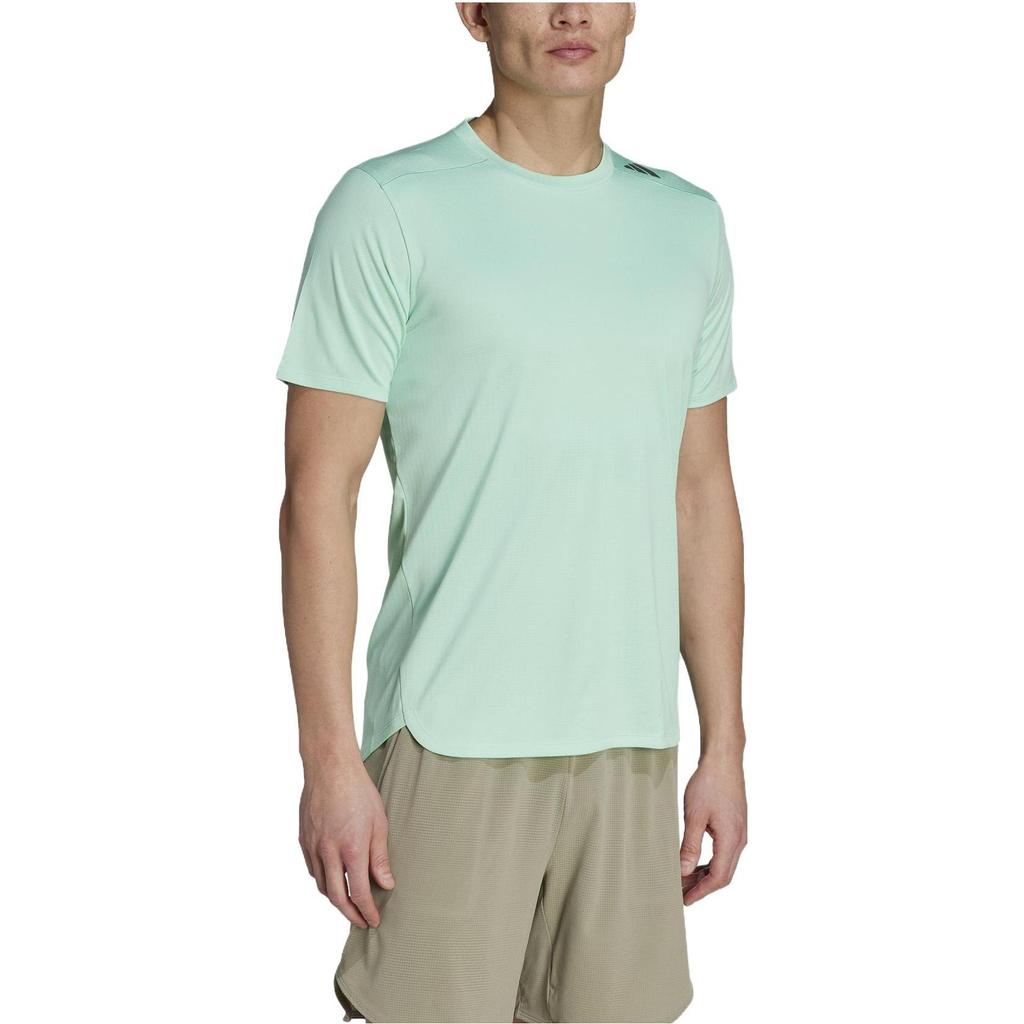 Adidas Solid Round Neck Straight Cut Pullover Short Sleeve T-Shirt Men Tops Light-Green IB9099