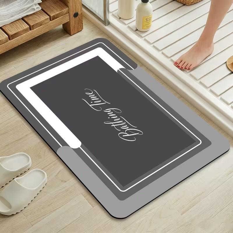Minimalist European Style Diatomite Bath Mat Shower Floor Entryway Non-Slip Absorbent Bathroom Rug