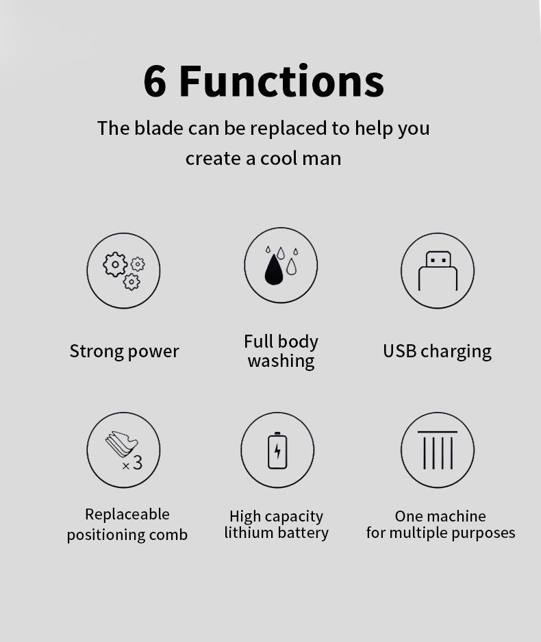 Multi-Function Detachable Electric Hair Clipper Set