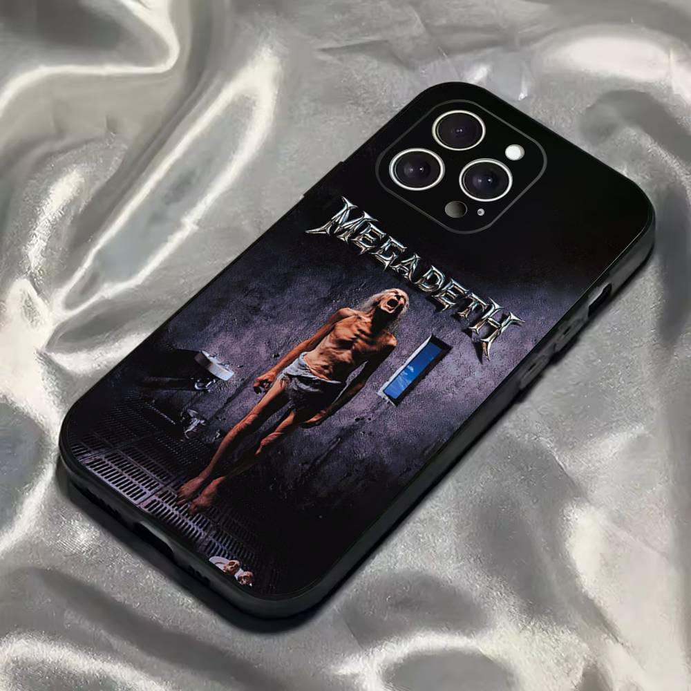 M-MegadethS Rust In Peace Phone Case For iPhone 16,15,14,13,12,11,Pro,Max,Plus,X,XS,SE4,E,Mini,Soft Black Case