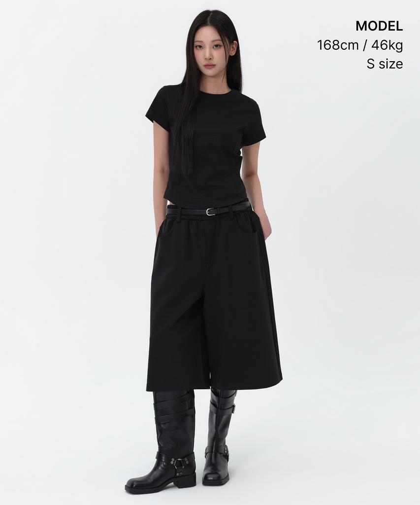 MUSINSA STANDARD WOMAN Women'S Round Hem T-Shirt [Black]
