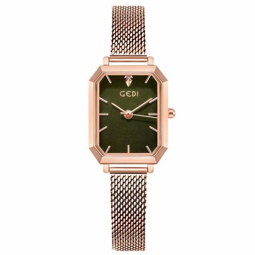 

RORIOS watch Women s Watch, Water Resistant, Made in Japan, Quartz Movement, Square Face, Mesh Band, Popular, Casual, Commuting, School, Green