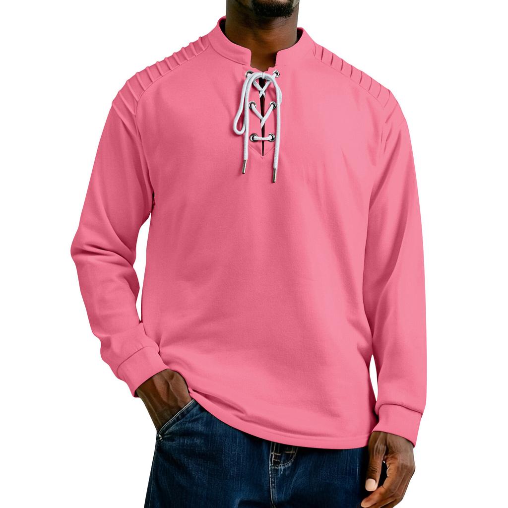 Men's Solid Color Long Sleeve Tops Men's Casual Fashion Long Sleeve Tops