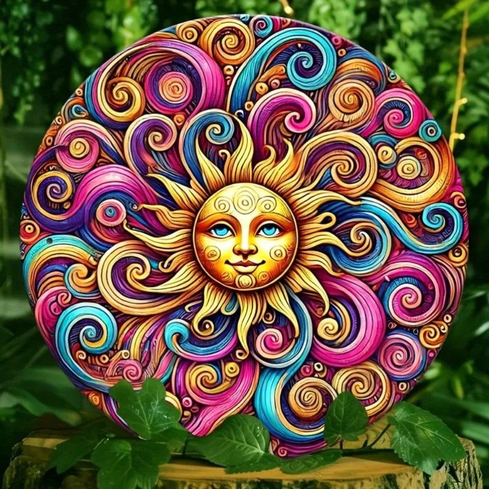 

Vintage Bohemian Wave Metal Wall Art Decor For Home Garden Cafe 20x20 різнокольоровий