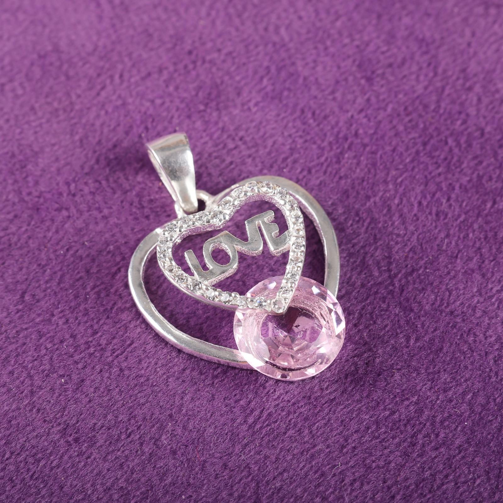 

Morganite Gemstone 925 Sterling Silver Jewelry Zircon Pendant 1.10 For Bridal CZP-3-2