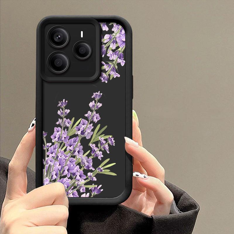 Floral Pattern Matte Soft Cover For Xiaomi 14T Pro 13T Redmi Poco X7 F6 Pro X6 Note 14 Pro 13 12 11 TPU Lens Protection Shockproof Silicone Phone Case