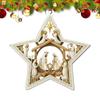 2D Flat Acrylic Celestial Blessings Christmas Star Pendant Birth Of Jesus Scene Nativity Ornament Christmas Easter Decoration