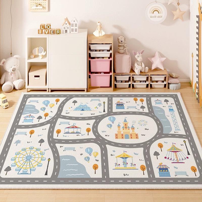 VIKAMA Children's Room Play Area Carpet Living Room Bedroom Children's Car Track Digital Puzzle Game Mat Baby Play Crawl Mat