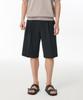 Wide Bermuda Hidden Banding Half Slacks [Dark Gray]