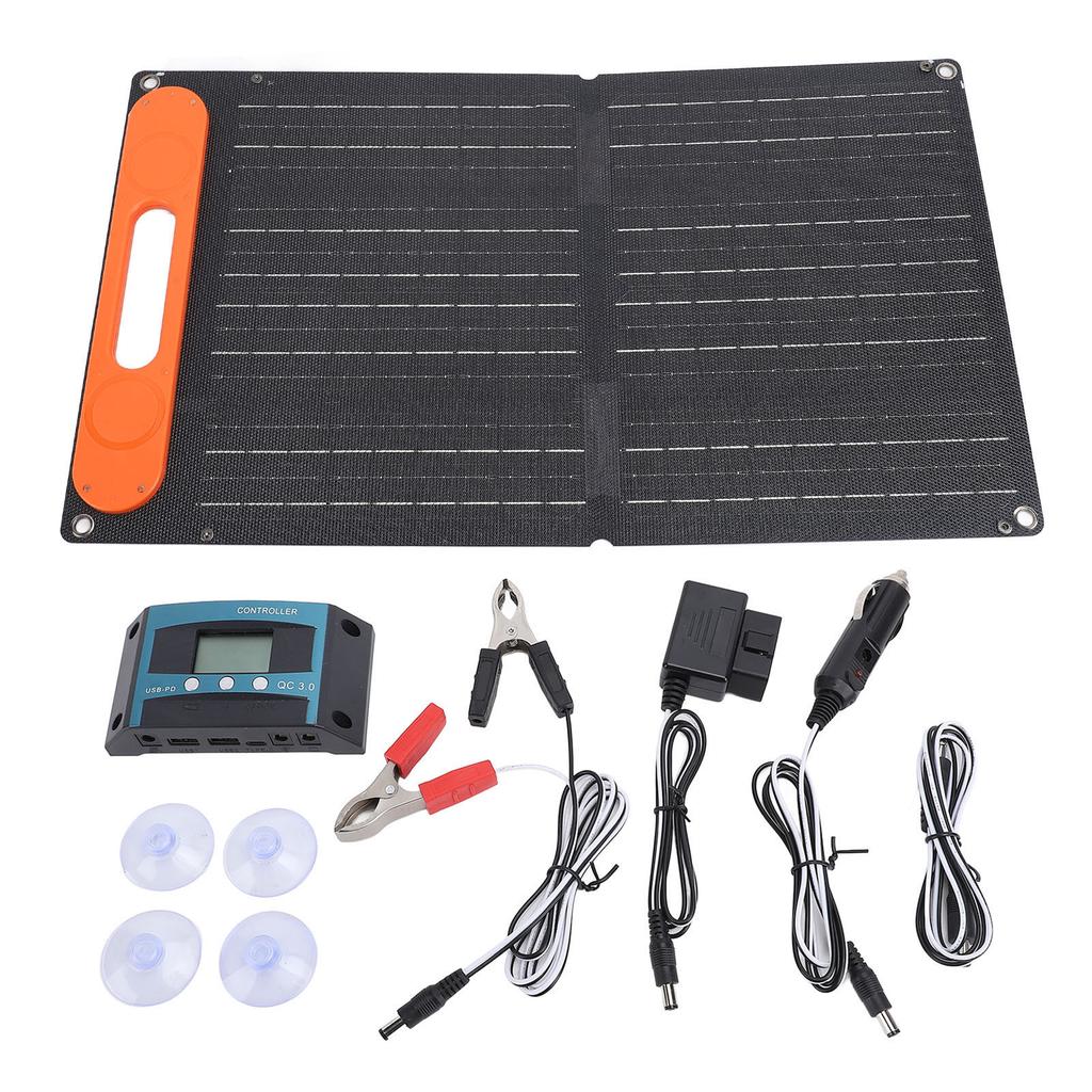 12V 60W Portable Foldable Solar Panel Kit with 30A MPPT Controller Water Resistant Solar Panel Charger for RV Car Yacht