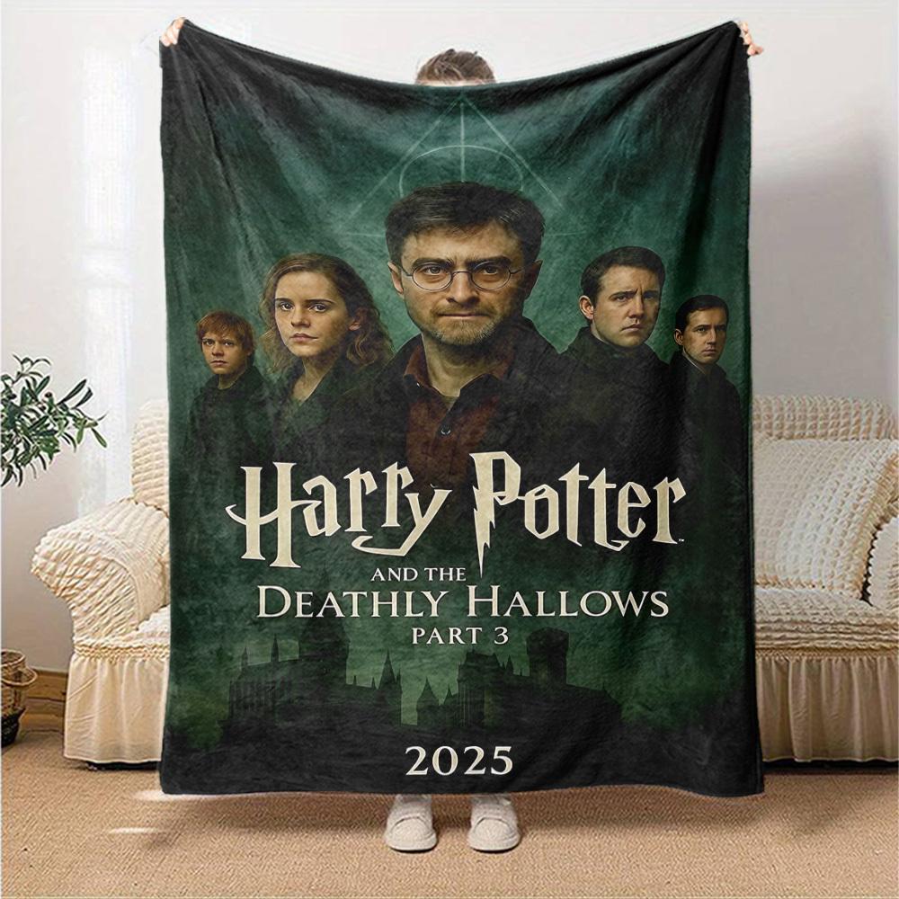 1pc Harry Potter and the Deathly Hallows Part 3 Flannel Blanket Soft Warm Throw for Home, Office, Travel, All-Season Cozy Bedding GiftL1252