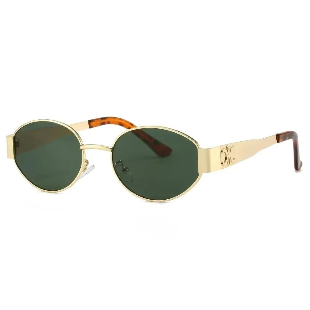 ISGTDRM Luxury Metal Brand Sunglasses for Men and Women Unisex Designer Fashion Sun Glasses Oval Unisex Stylish Eyewear Shades