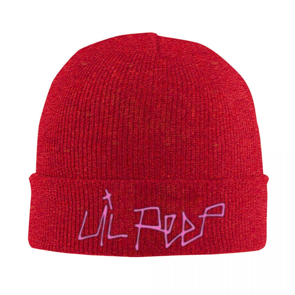 

Logo Lil Peep Warm Knitted Cap Fashion Bonnet Hat Autumn Winter Outdoor Beanies Hats for Men Women Adult One Size