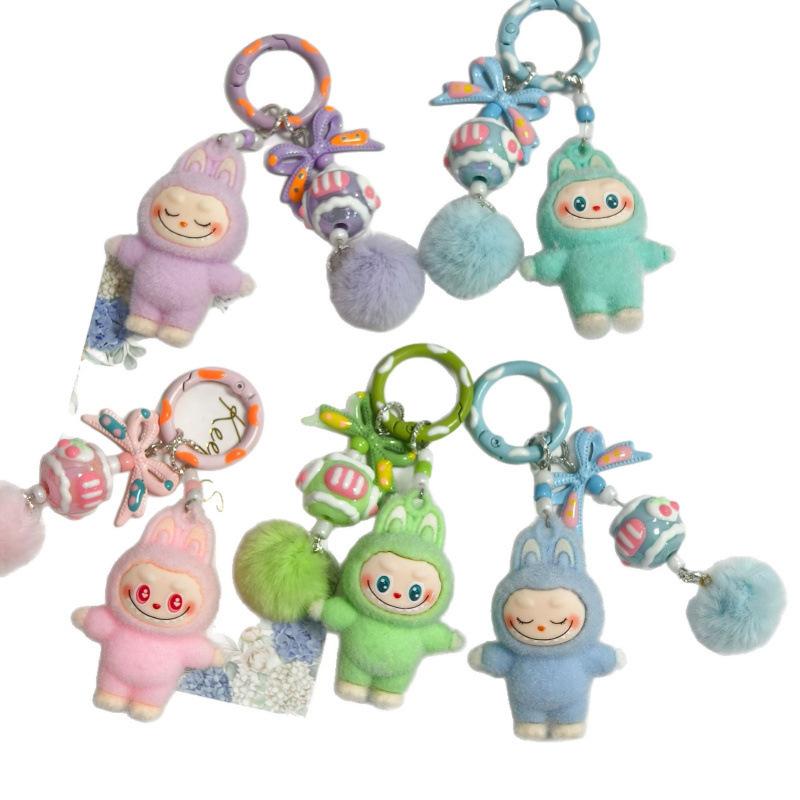 Breloc Fundă Flocking în Picioare 4,5CM Pandantiv Cadou Creativ de Pluș Pandantiv pentru Geantă