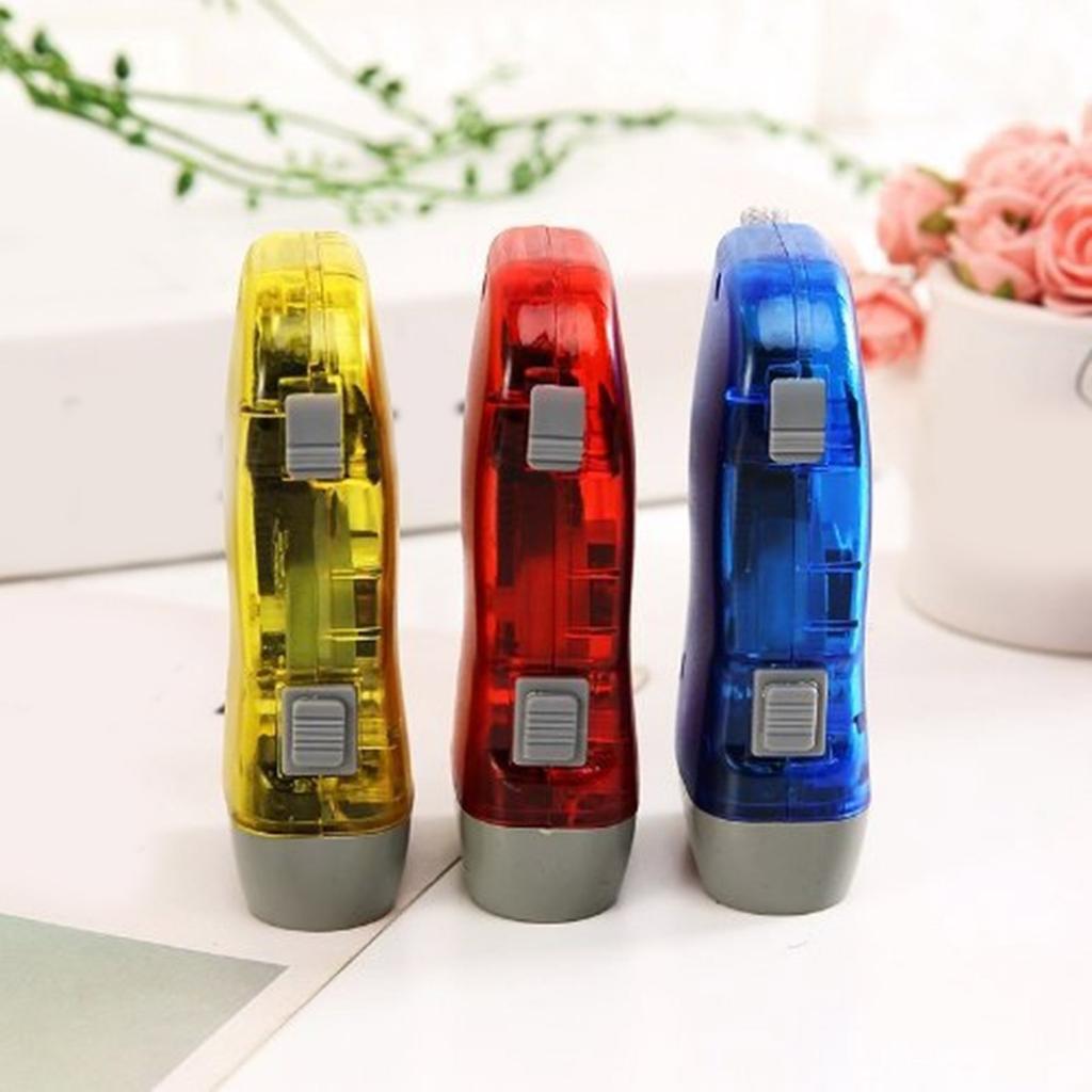 Hand Crank Flashlight No Battery Required Torch Light Manual Press Flashlight 3 LED Light Squeeze Flashlight for Camping