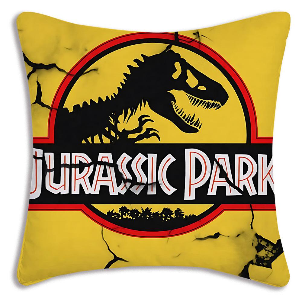 Cute Dinosaur Jurassic P-Park Pillow Covers Cartoon Sofa Decorative Home Double-sided Printing Short Plush Cute Cushion Cover