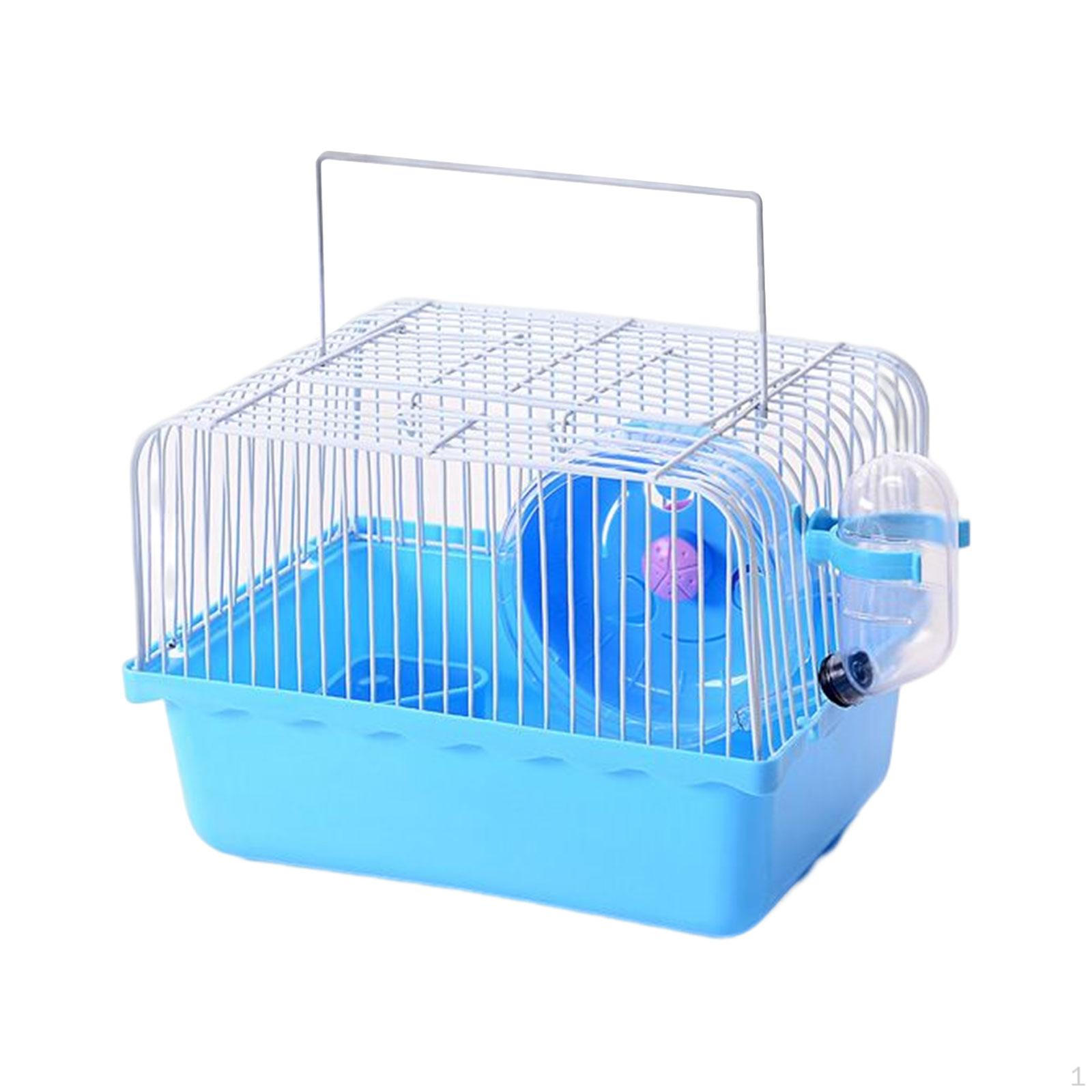 

Hamster Cage Small Dish Supplies with Running Wheel Accessories Pet Carrying синий
