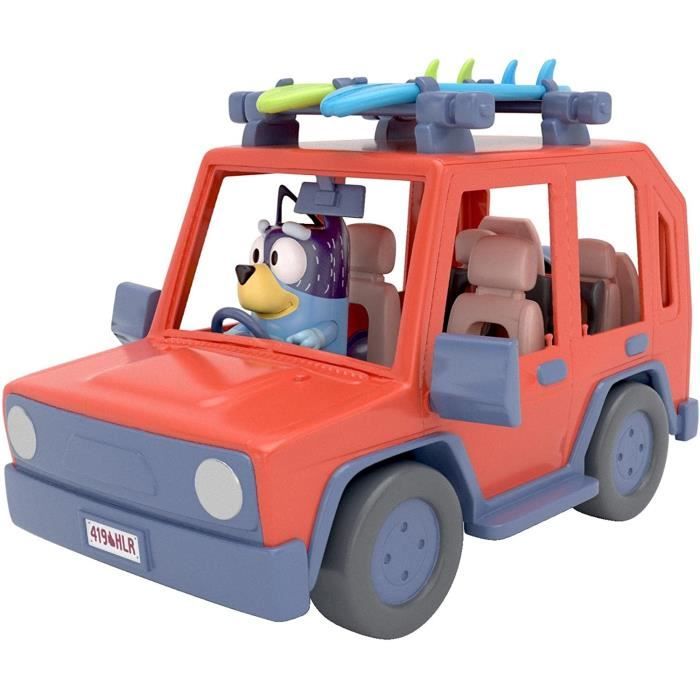 Véhicule Tout-terrain - Bluey - Famille Heeler - Jeep En Roue Libre - 1 Personnage - 2 Planches De Surf