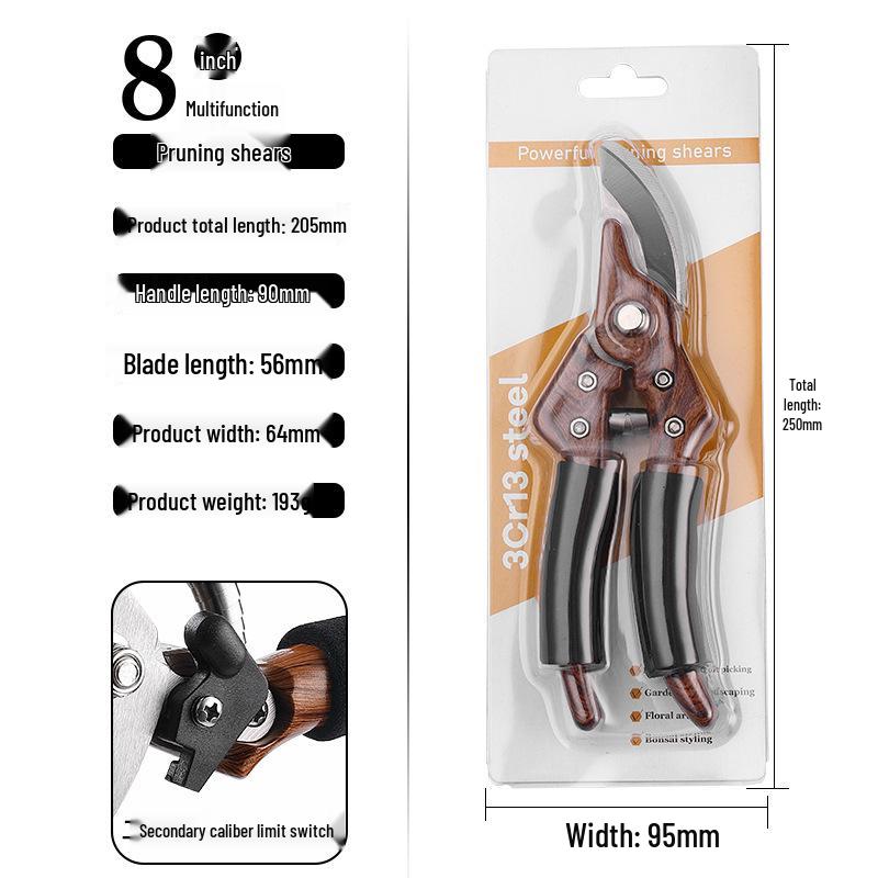 Heavy-Duty Stainless Steel Labor-Saving Pruning Shears for Garden and Bonsai, Multi-Functional Power Shears for Thick Branches
