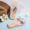 Fashion Polka Dot Bowknot Decor Flip Flops for Women 2025 Summer Lightweight Beach Slippers Woman Fashion Clip Toe Flat Slides Sandals