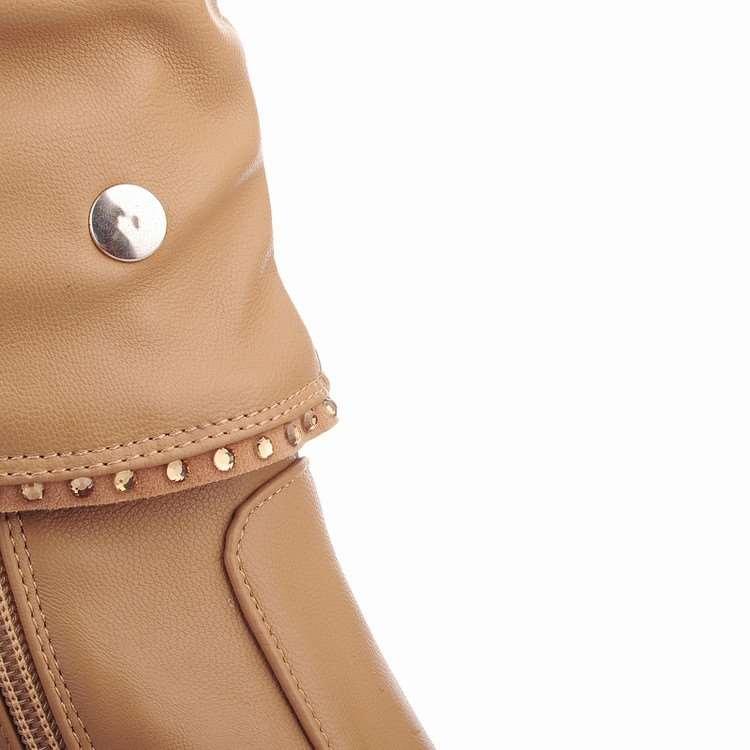 Women's high-heeled medium boots autumn and winter new waterproof table fine heel solid color two-wear boots large-size women's boots