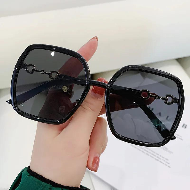 Black Square Oversized Sunglasses Women Big Frame Colorful Sun Glasses Female Unisex Gradient Glasses Uv400 Eyewear