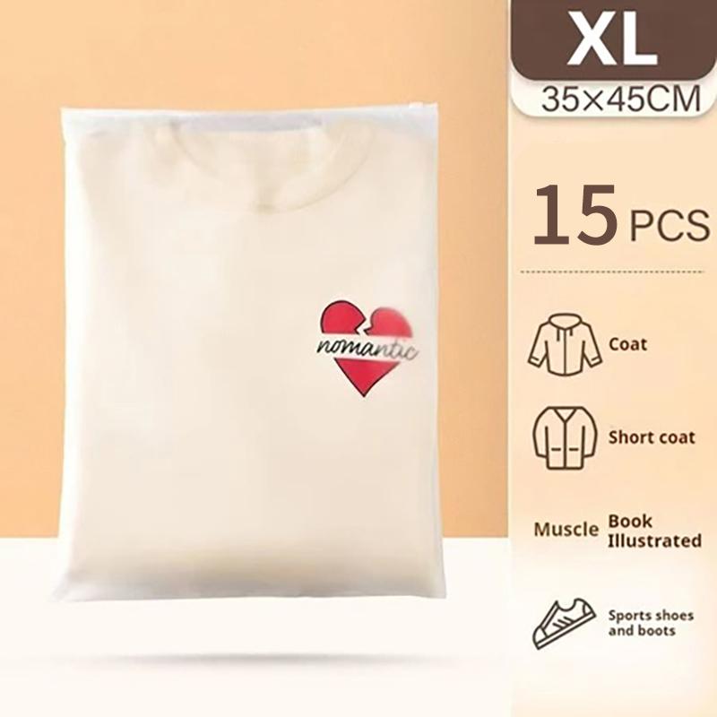 10/15Pcs Reusable Zipper Bag PE Frosted Transparency Plastic Waterproof Travel Packing For Clothes Underwear Classified