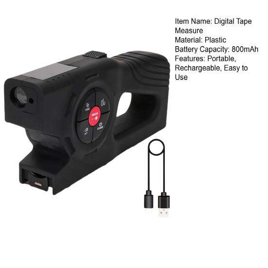 Digital Tape Measure Digital Display Compact Portable Rechargeable Professional Accurate Tape Measuring Tool
