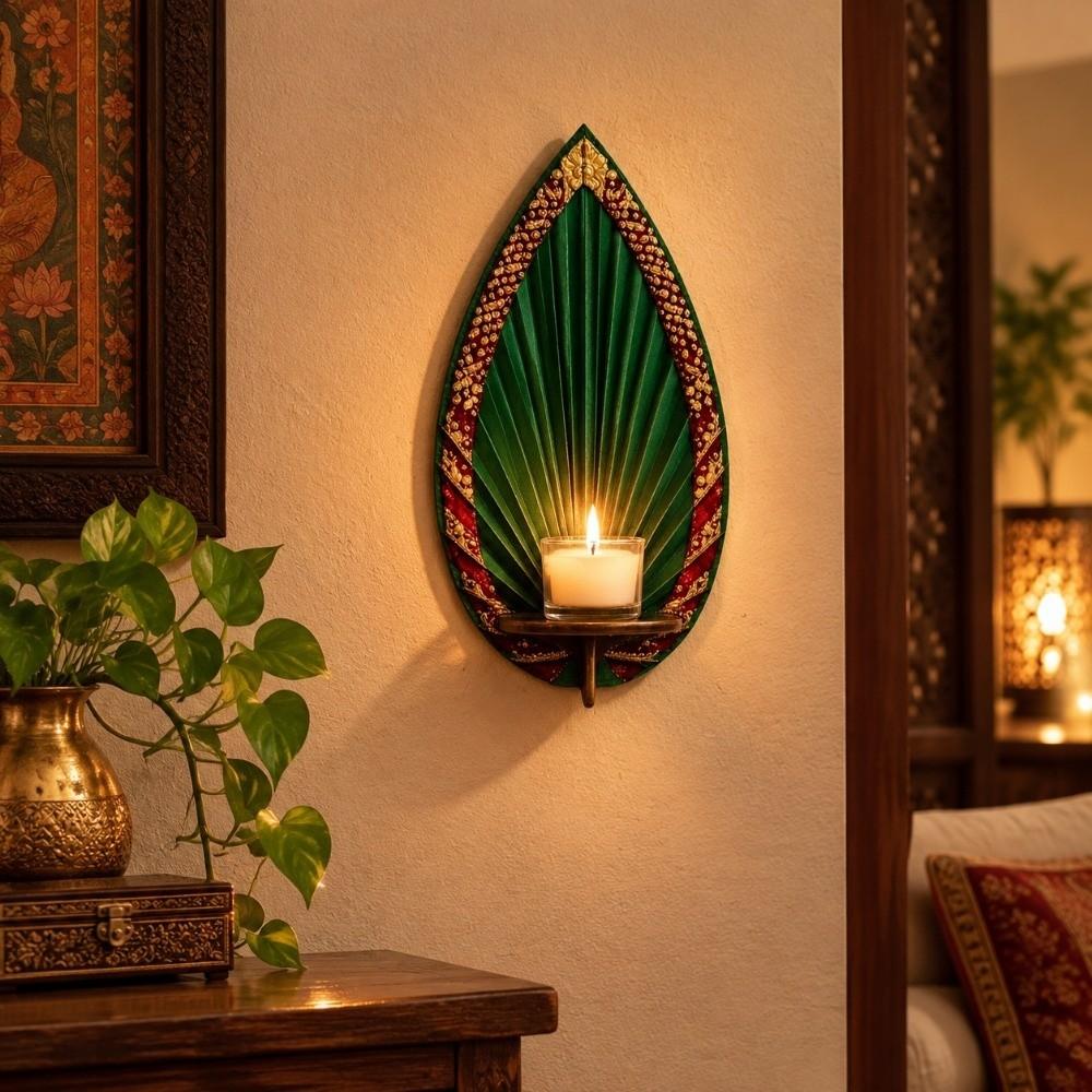 Wooden Wall Mounted Shelf Star Wall Display Stand Tealight Sconce Wall Storage Rack Festival